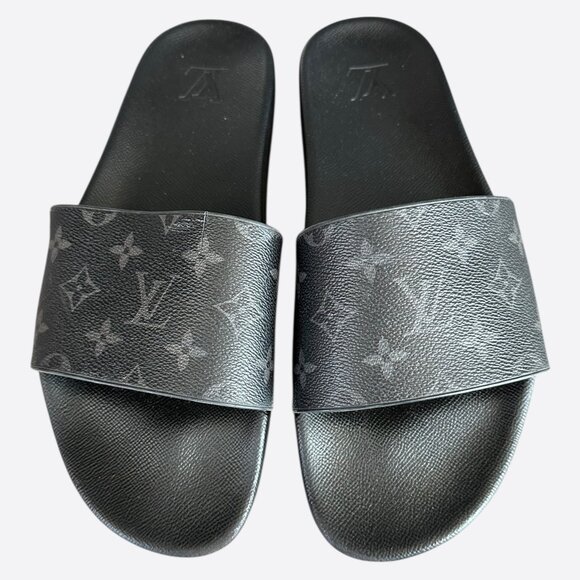 Louis Vuitton Black Eclipse Monogram Slides - Picture 2 of 7